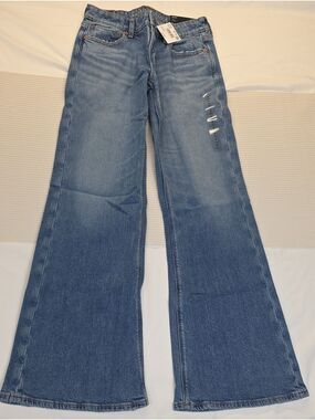 American Eagle Classic Blue Wide-Leg Women's Jeans 2 Long 26W